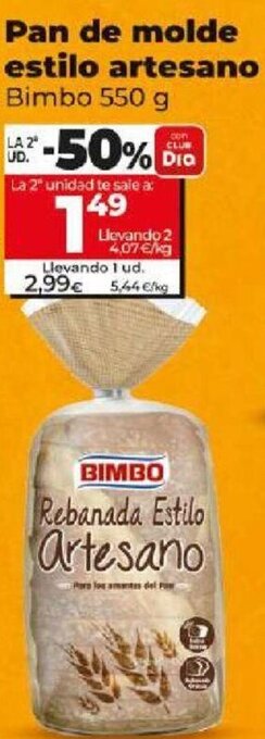 Dia Pan de molde estilo artesano oferta