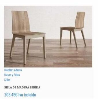 Adama Muebles Silla de madera oferta