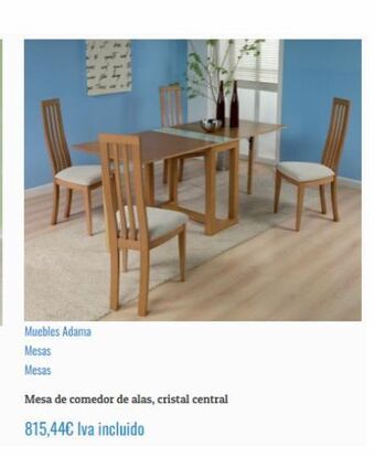 Adama Muebles Mesa de comedor cristal oferta