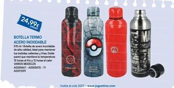Juguettos 24,99€ unidad botella termo acero inoxidable 515 ml/botella de acero inoxidable de alta calidad, ideal para mantener tus oferta