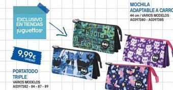 Juguettos Exclusivo en tiendas juguettos  9,99€  unidad  portatodo triple  varios modelos a0397382-84-87-89  active legis  ing tea  ste oferta