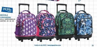 Juguettos 39,99€  unidad  mochila  con ruedas 44 cm/varios modelos  a0397381-83-86-88  vuelta al cole 2023/www.juguettos.com  sides esk oferta
