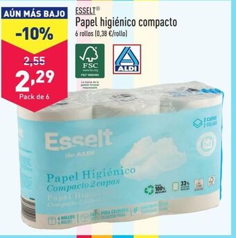 ALDI Papel higiénico compacto esselt oferta