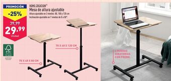 ALDI Mesa de altura ajustable home creation oferta