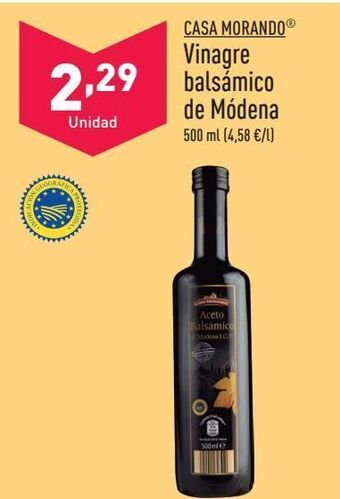 ALDI Vinagre balsámico de módena casa morando oferta