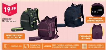 ALDI Mochila escolar live in style oferta