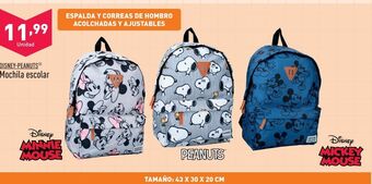 ALDI Mochila escolar disney-peanuts oferta