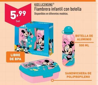 ALDI Fiambrera infantil con botella kids licensing oferta