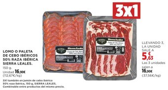 Supercor LOMO O PALETA DE CEBO IBÉRICOS 50% RAZA IBÉRICA SIERRA LEALES. oferta
