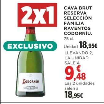 Supercor CAVA BRUT RESERVA SELECCIÓN FAMILIA RAVENTÓS CODORNÍU. 75 cl oferta