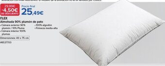 Costco FLEX Almohada 90% plumón de pato oferta