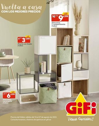 GiFi Vuelta a casa con los mejores precios vip 7⁰% €99 6 estructura rectangular cubox 6 vip *3 €⁹⁹ puerta con tirador cub oferta