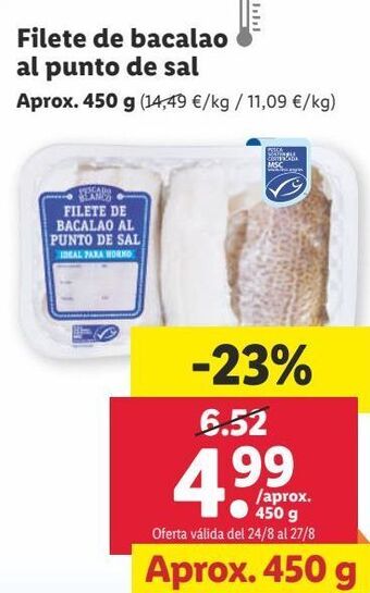 Lidl Filetes de bacalao oferta