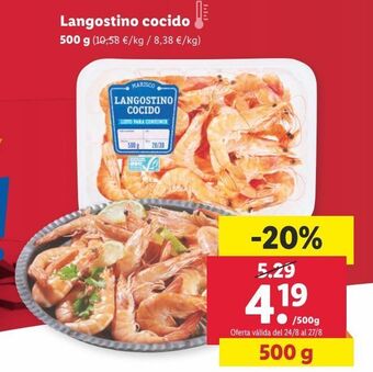 Lidl Langostinos cocidos oferta