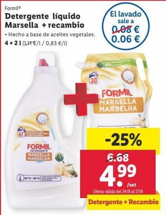 Lidl Detergente líquido formil oferta