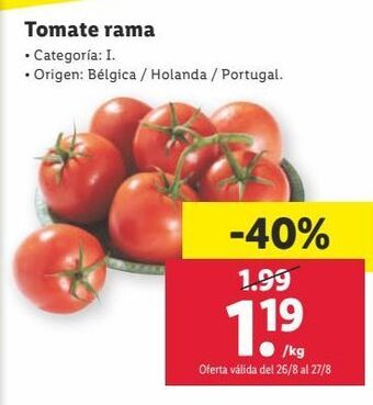 Lidl Tomate de rama oferta