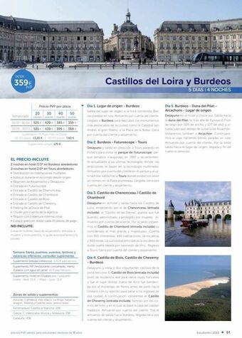 Viajes Tejedor Desde 359€ pvp precio pvp por plaza 20 30 40 50 temporada plazas plazas plazas plazas 01/01-30/04 525 € 429 € 385 € 359 € oferta