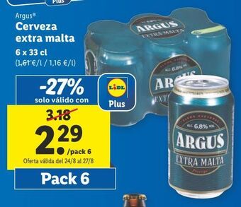 Lidl Cerveza argus oferta