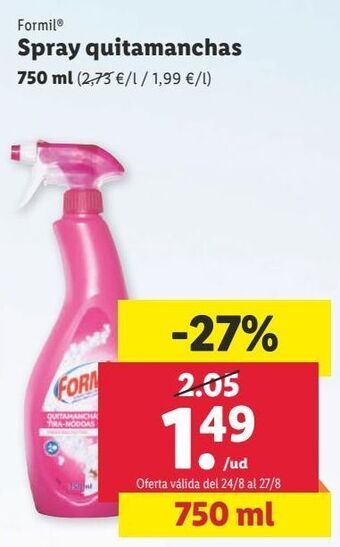 Lidl Quitamanchas formil oferta