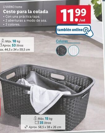 Lidl Cesta para ropa livarno oferta