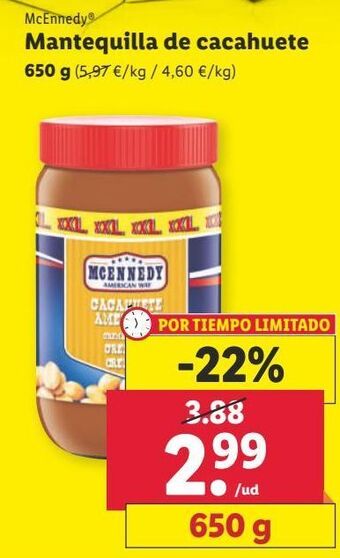 Lidl Crema de cacahuete mcennedy oferta