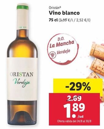 Lidl Vino blanco oferta