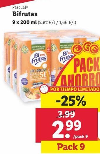 Lidl Bifrutas pascual oferta
