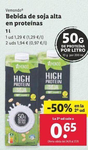 Lidl Bebida de soja oferta
