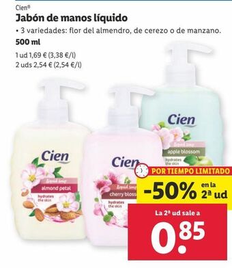 Lidl Jabón de manos cien oferta