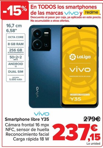 Carrefour vivo Smartphone libre Y35 oferta