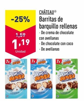 ALDI CHÂTEAUⓇ Barritas de barquillo rellenas oferta