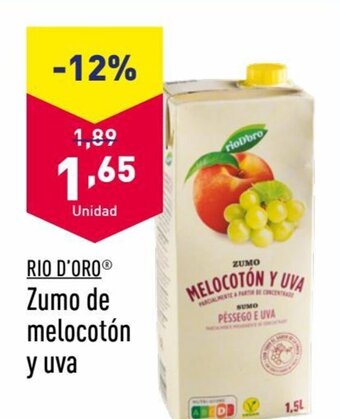 ALDI RIO D'OROⓇ Zumo de melocotón y uva oferta