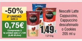 FROIZ Nescafé Latte Cappuccino, Cappuccino descafeinado o Cookies 205 ml u oferta