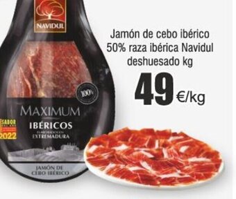 FROIZ Jamón de cebo ibérico 50% raza ibérica Navidul deshuesado kg oferta