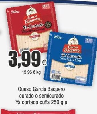 FROIZ Queso García Baquero curado o semicurado Ya cortado cuña 250 g u oferta