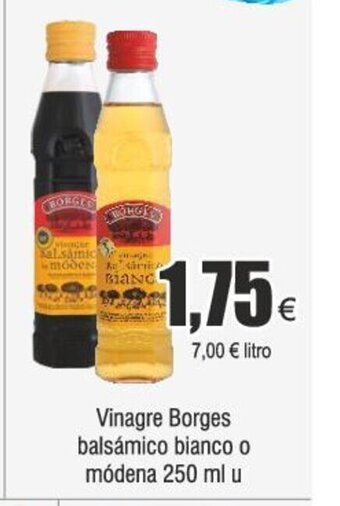 FROIZ Vinagre Borges balsámico bianco o módena 250 ml u oferta