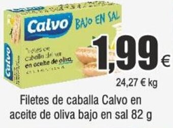 FROIZ Filetes de caballa Calvo en aceite de oliva bajo en sal 82 g oferta