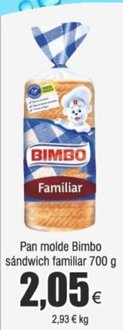 FROIZ Pan molde Bimbo sándwich familiar 700 g oferta