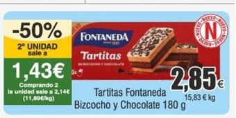 FROIZ Tartitas Fontaneda Bizcocho y Chocolate 180 g oferta