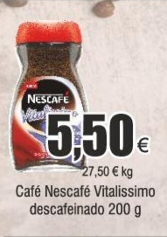 FROIZ Café Nescafé Vitalissimo descafeinado 200 g oferta