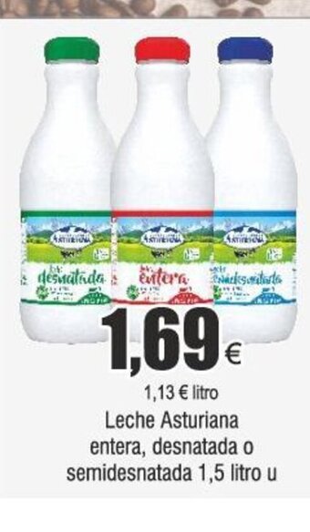 FROIZ Leche Asturiana entera, desnatada o semidesnatada 1,5 litro u oferta