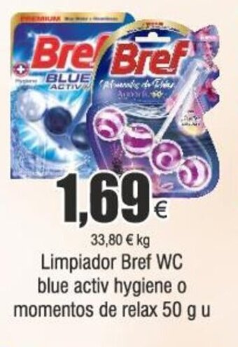 FROIZ Limpiador Bref WC blue activ hygiene o momentos de relax 50 g u oferta