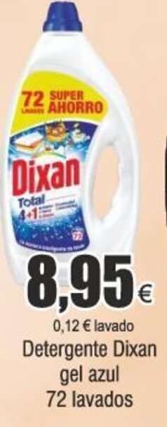 FROIZ Detergente Dixan gel azul 72 lavados oferta