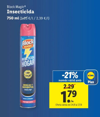 Lidl Block Magic Insecticida 750 ml oferta