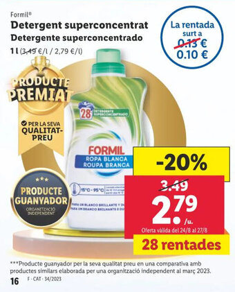 Lidl Formil Detergent superconcentrat oferta