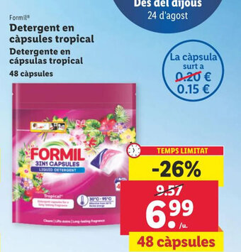 Lidl Formil Detergent en càpsules tropical oferta
