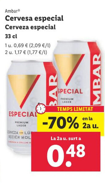 Lidl Ambar® Cervesa especial 33 cl oferta