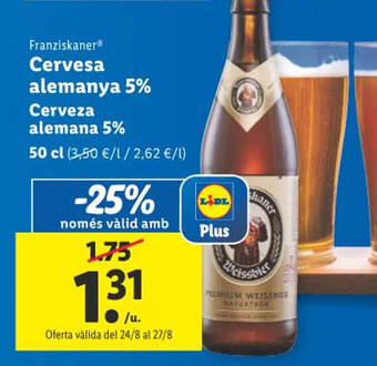 Lidl Franziskaner Cervesa alemanya 5% oferta
