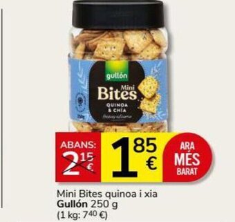 Supermercados Charter Mini Bites quinoa i xia Gullón 250 g oferta