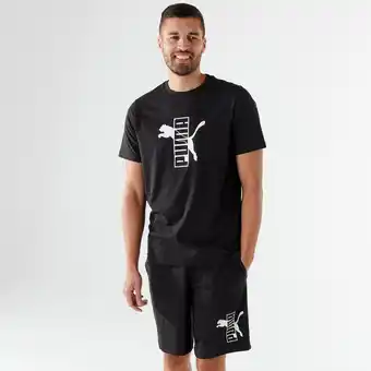 Decathlon Camiseta fitness puma hombre negro manga corta algodón oferta